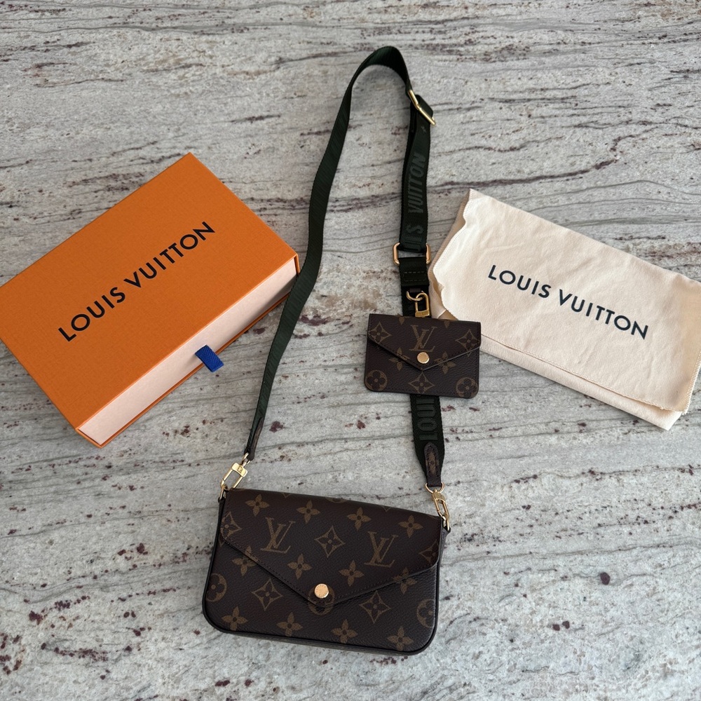LOUIS VUITTON | 💎 Félicie Strap & Go monogram khaki M80091